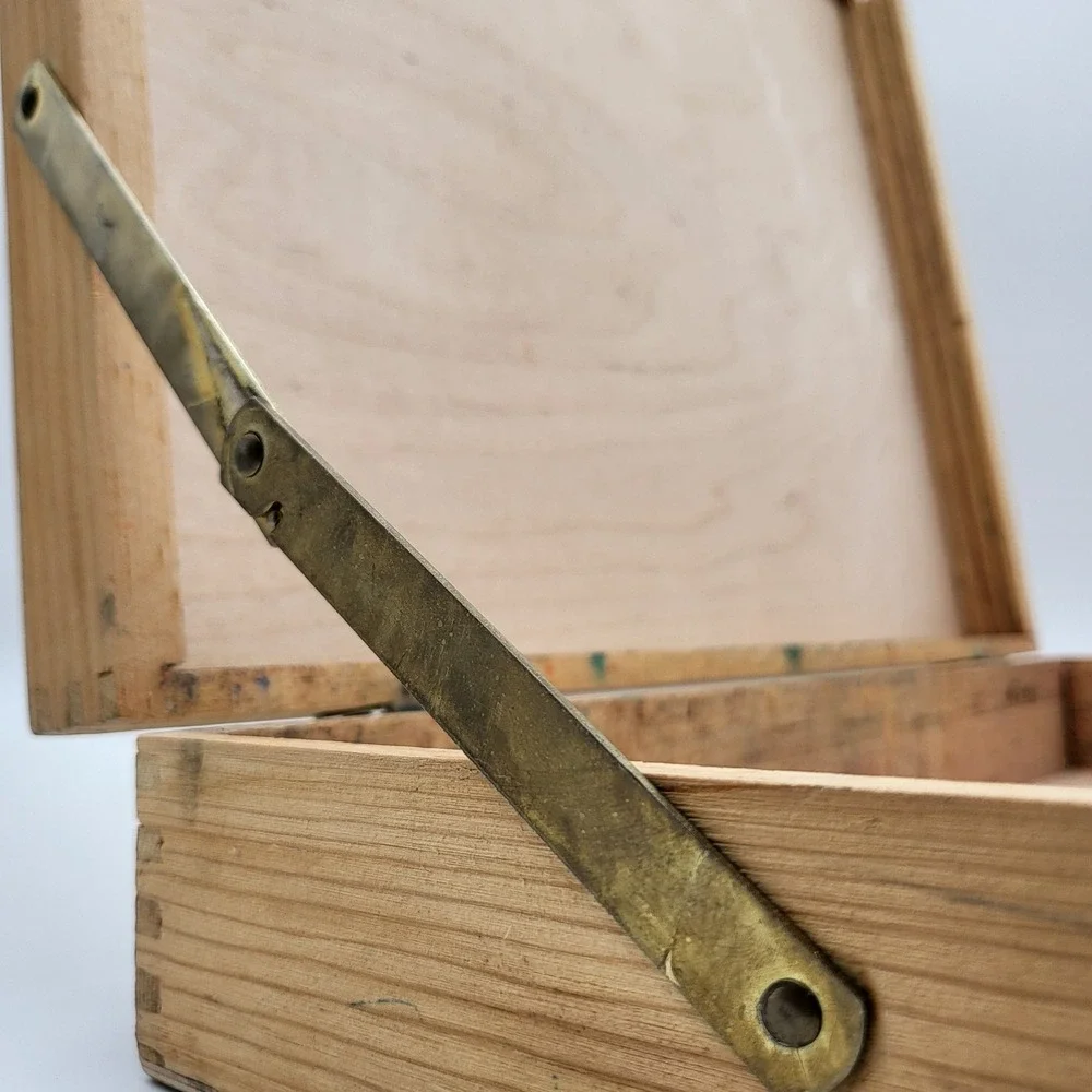 Vintage Wooden‎ Artist Paint Box Storage Case Excelsior Hardware Art Supply